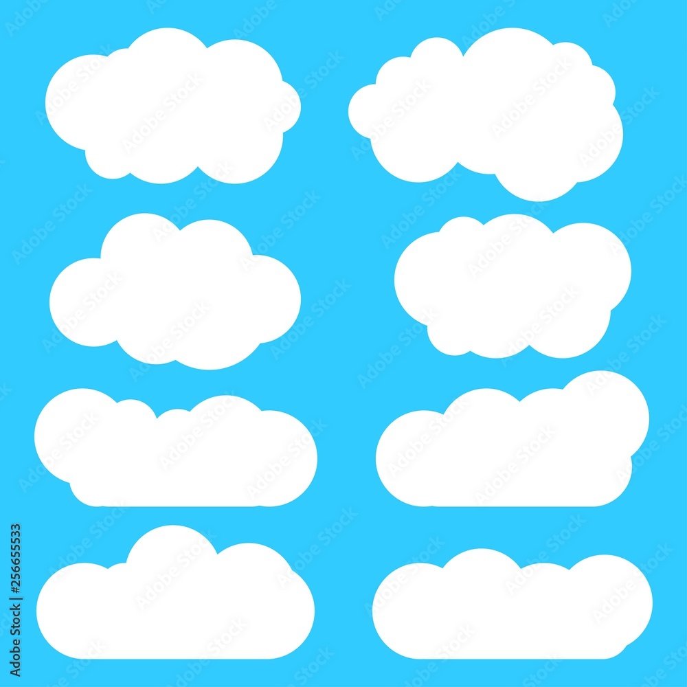 Clouds icon , illustration on a blue background