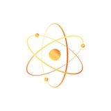 Icon structure of the nucleus of the atom. on a white background