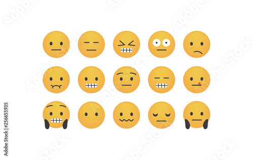  Set of poker face emoticon 