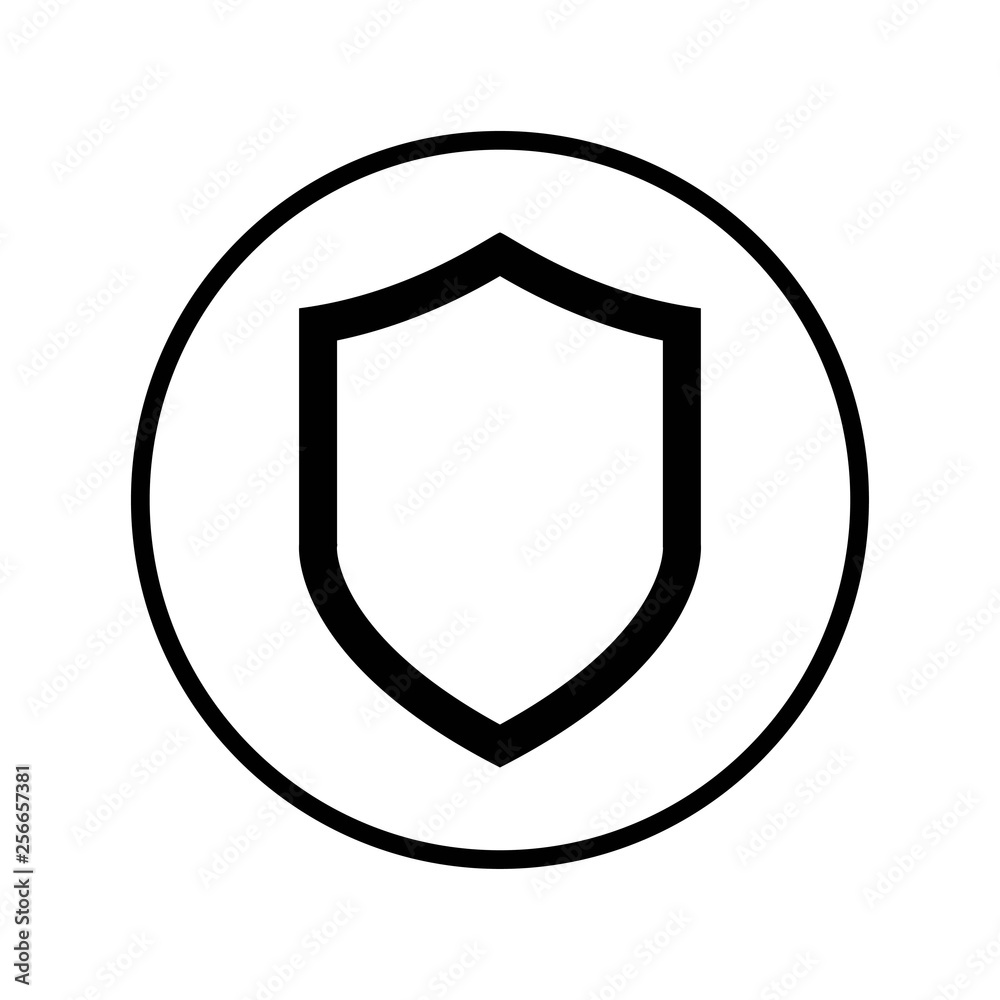 shield icon vector. protection and security icon, black and white, on a white background shield icon vector. protection and security icon, black and white, on a white background