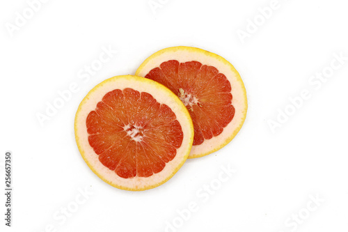 grapefruit slices isolated on white