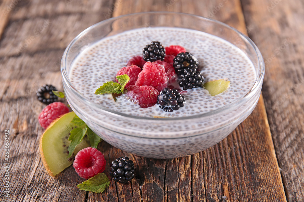 chia pudding with berry fruit chia pudding with berry fruit