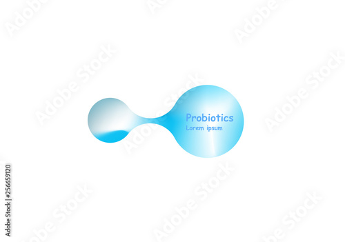 Probiotics bacteria vector design. Concept of design with Lactobacillus Probiotic Bacteria. Template design with Prebiotic healthy nutrition ingredient
