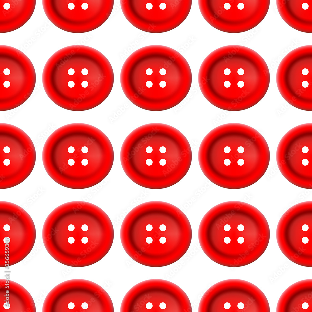 red Sewing Buttons Seamless Pattern. Vector illustration on white red Sewing Buttons Seamless Pattern. Vector illustration on white