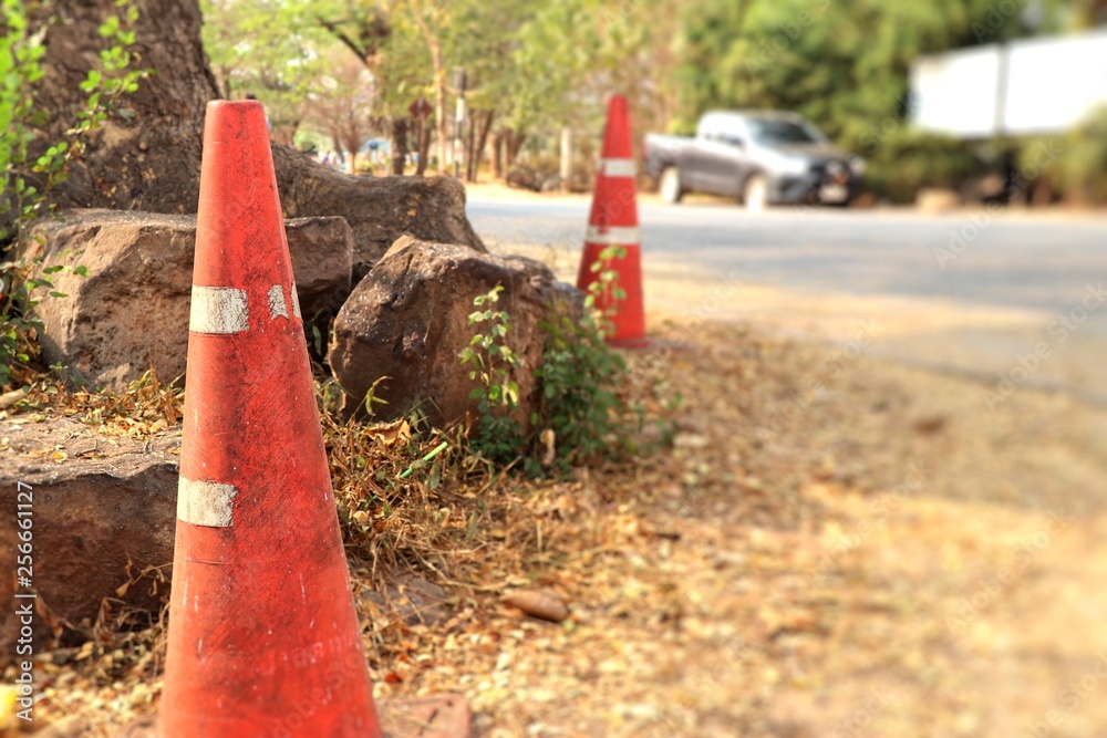 traffic cone on road