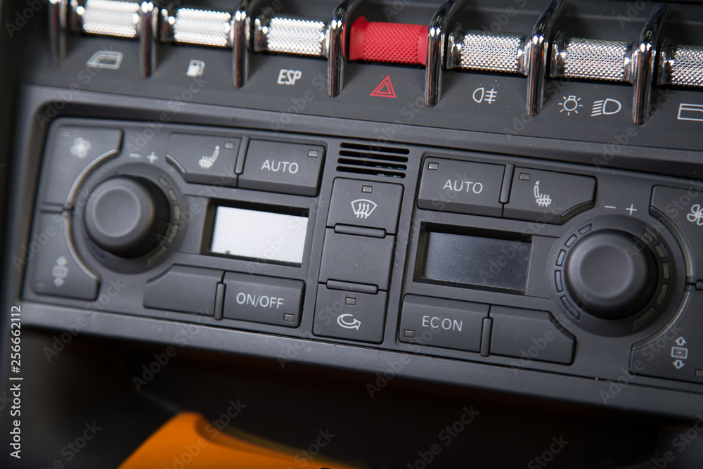 Fototapeta premium Temperature control panel of sports car