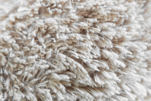 soft white fur fabric background.