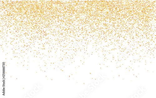 Golden glitter sparkle on a transparent background. Gold Vibrant background with twinkle lights. Vector illustration