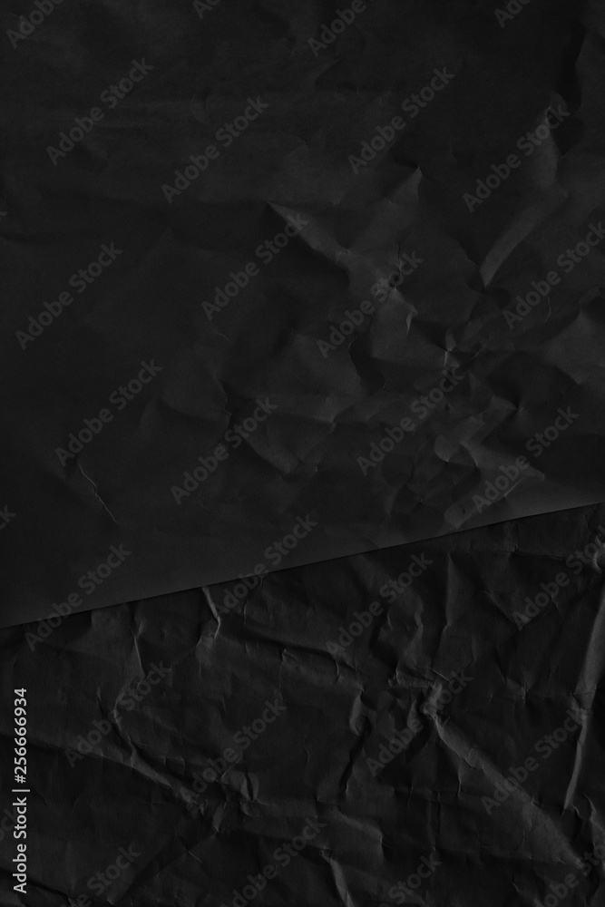 Dark black paper background creased crumpled posters old torn ripped ...