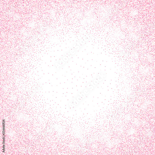 Pink glitter sparkle on a transparent background. Rose Gold Vibrant background with twinkle lights. Vector illustration
