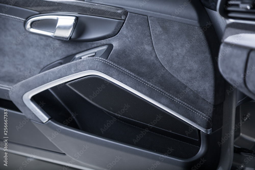 Leather trim car door panel Leather trim car door panel