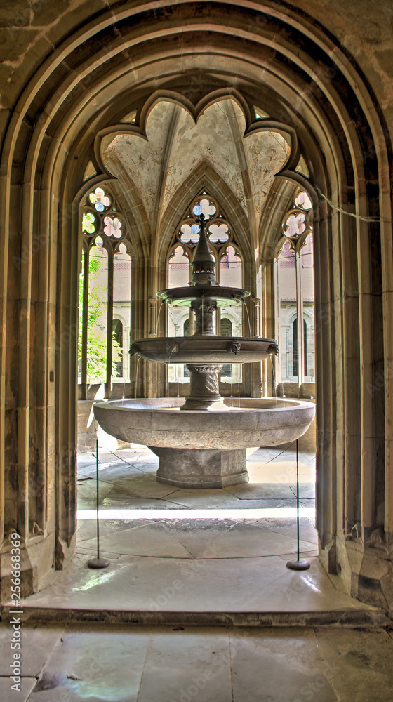 custom made wallpaper toronto digitalfour level fountain in medieval monastery maulbronn