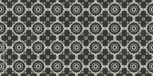 Art Deco Pattern Of Geometric Elements. Seamless Pattern. Vector Illustration. Design For Printing, Presentation, Textile Industry. Grey charcoal color