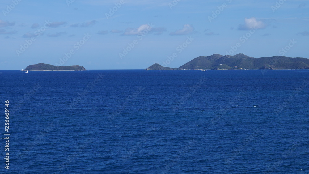 Tortola Islands in the distance - Shot From Cruise Ship Tortola Islands in the distance - Shot From Cruise Ship