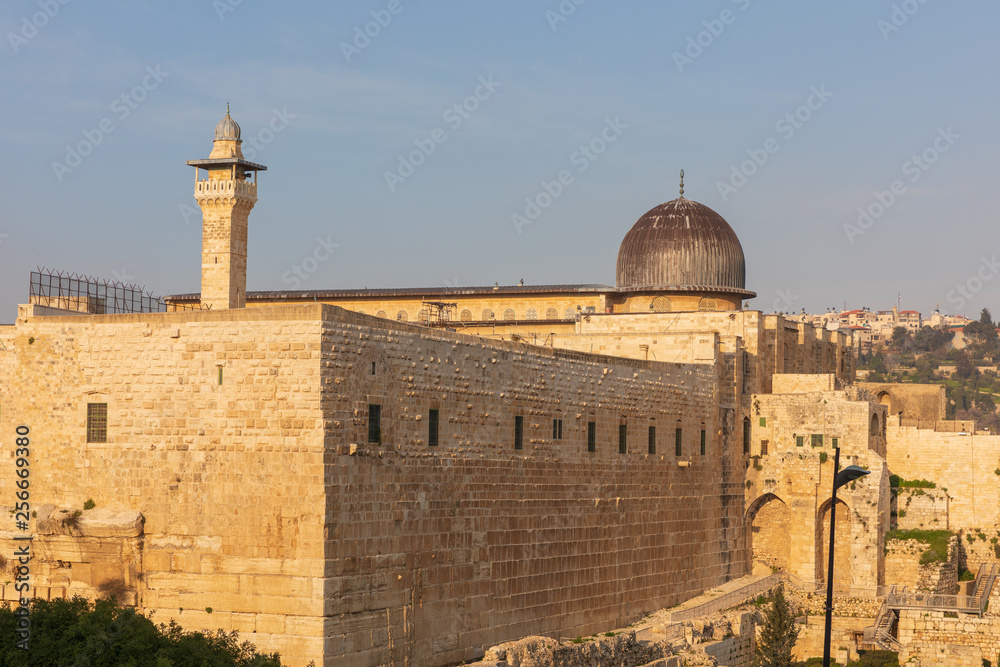 Dome and minaret of mousque Al-aqsa