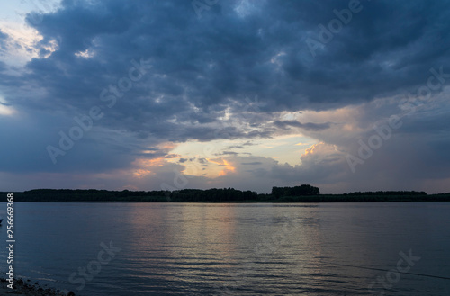 Beautiful sunset over a river