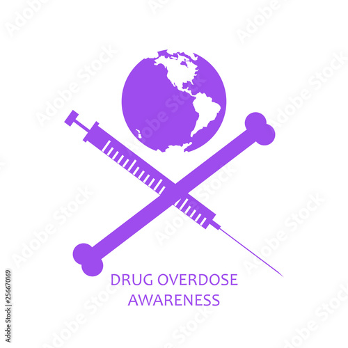 Drug overdose awareness concept Jolly Roger style