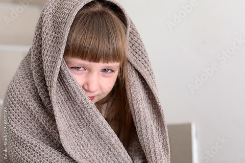 Portrait of crying little g...