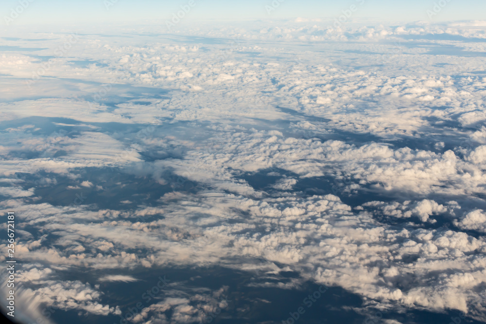 Clouds sky looking from the plane