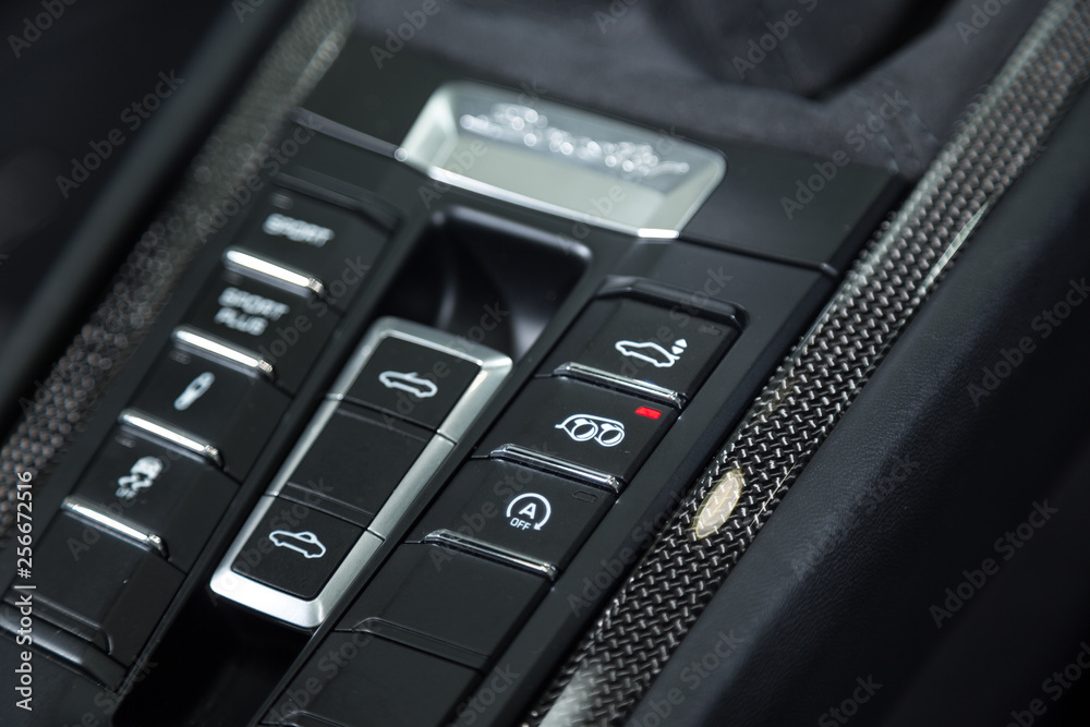 Close up of car control panel