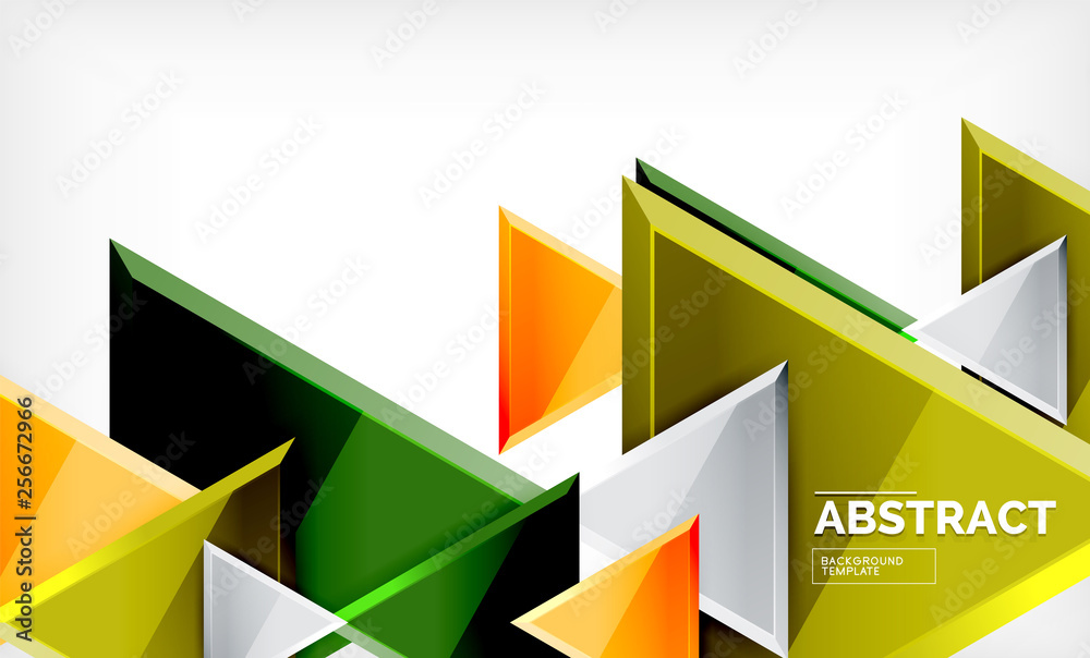 Flying triangles compostion geometric background Flying triangles compostion geometric background