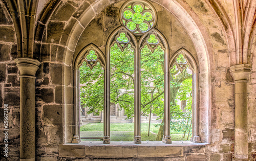 Tela stone window arch in hallway of monastery maulbronn