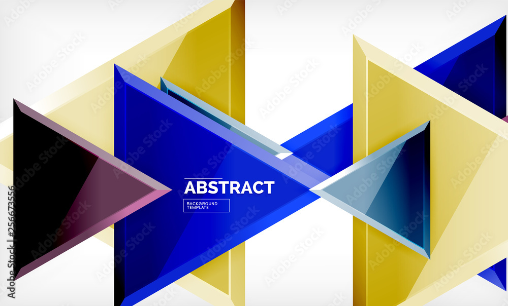 Flying triangles compostion geometric background Flying triangles compostion geometric background