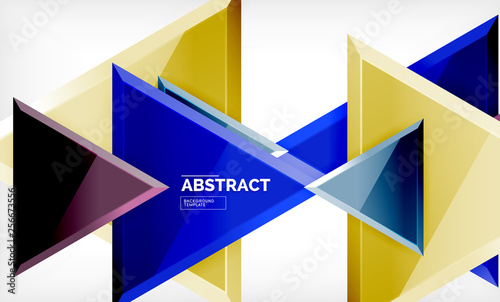 Free Download Flying triangles compostion geometric background - GFXLoad