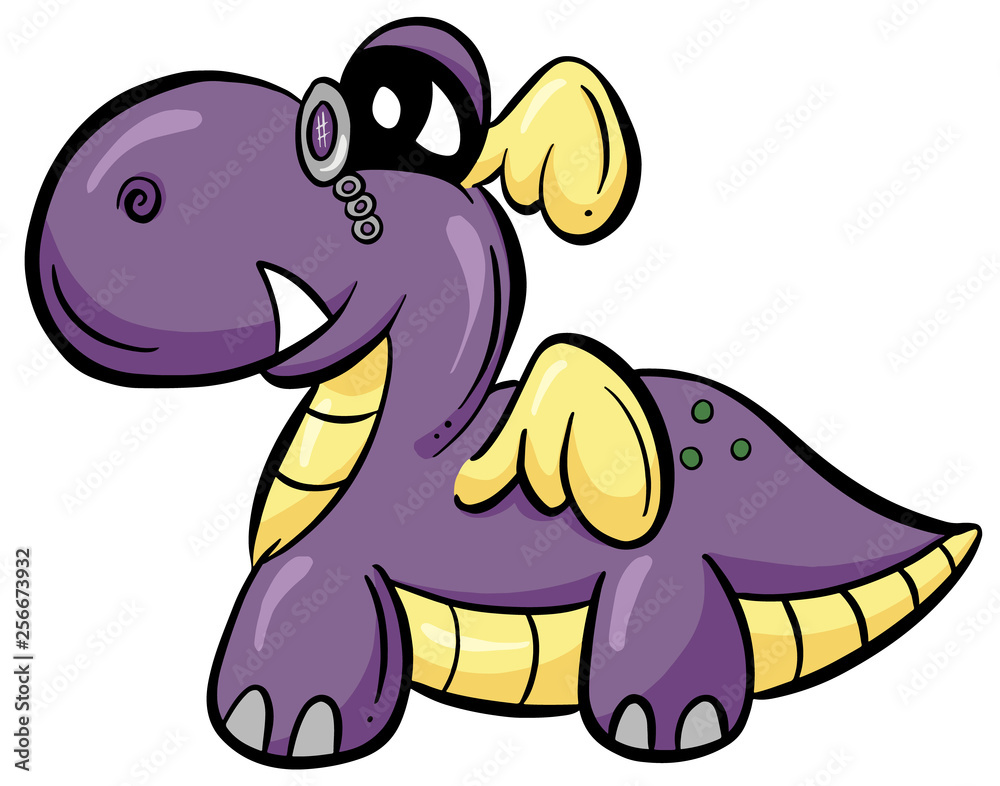 Cute Dragon Nanny Dinosaur Cartoon Illustration Character Cute Dragon Nanny Dinosaur Cartoon Illustration Character