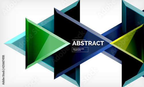 Triangular low poly background design  multicolored triangles