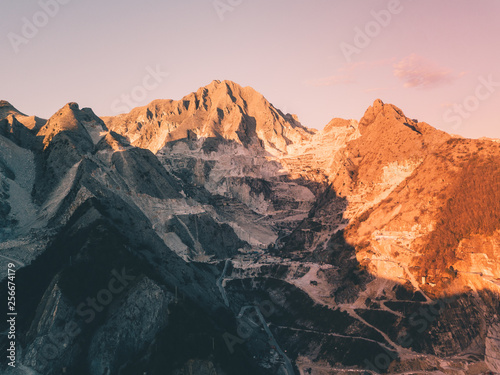 Montagna Alpi Apuane per la produzione del Marmo di Carrara photo