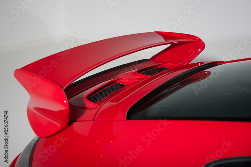 Shot of rear car spoiler