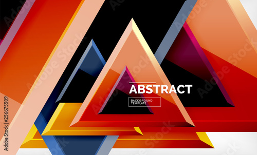 Triangular low poly background design, multicolored triangles