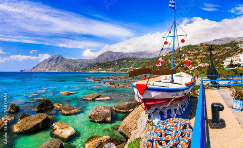 Crete island, beautiful beaches and fishing village Plakias. Greece