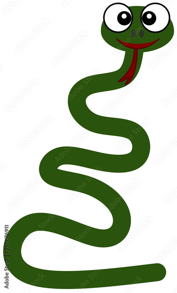 Fototapeta premium smiling and funny snake standing dancing