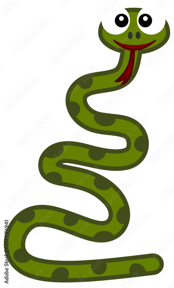 Naklejka premium smiling and funny snake standing dancing