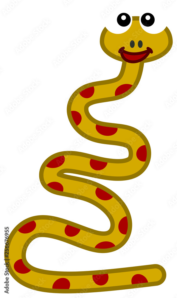 Naklejka premium smiling and funny snake standing dancing