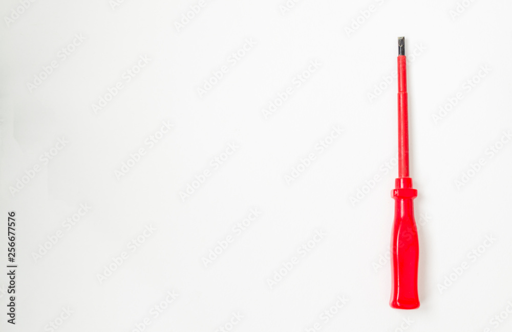 Fototapeta premium Tools for repairing top view on white background