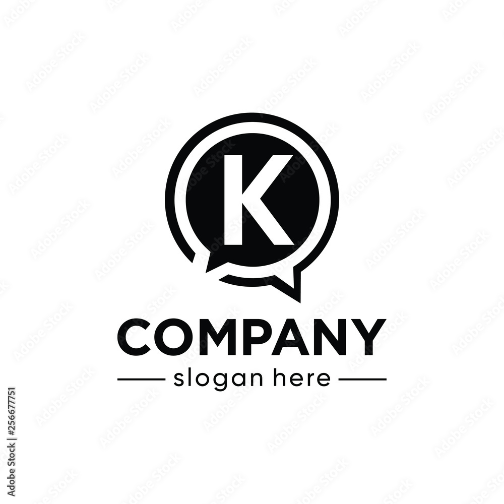 alphabet letter with bubble talk logo concept alphabet letter with bubble talk logo concept