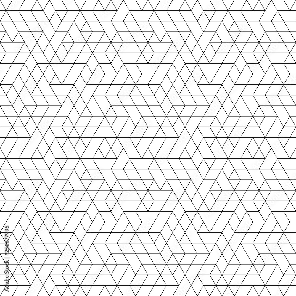 Fototapeta premium Seamless background for your designs. Modern vector ornament. Geometric abstract black and white pattern