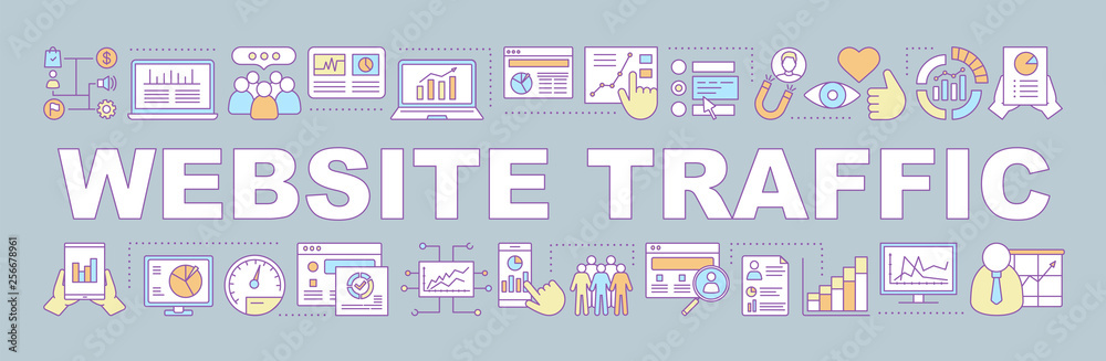 Website traffic word concepts banner Website traffic word concepts banner