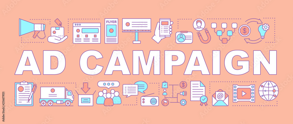 Advertising campaign word concepts banner
