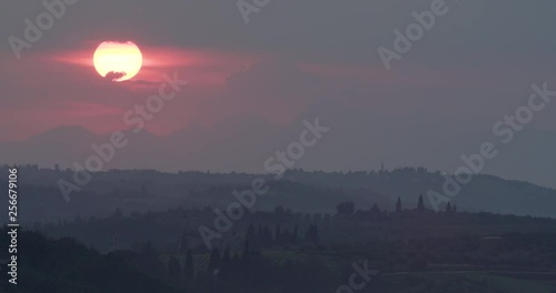 sunset tuscany