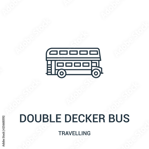 double decker bus icon vector from travelling collection. Thin line double decker bus outline icon vector illustration. Linear symbol.