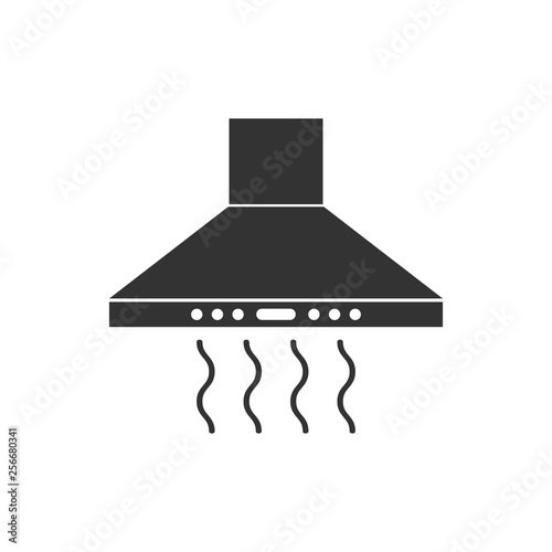 Exhaust hood icon. Vector illustration, flat design.