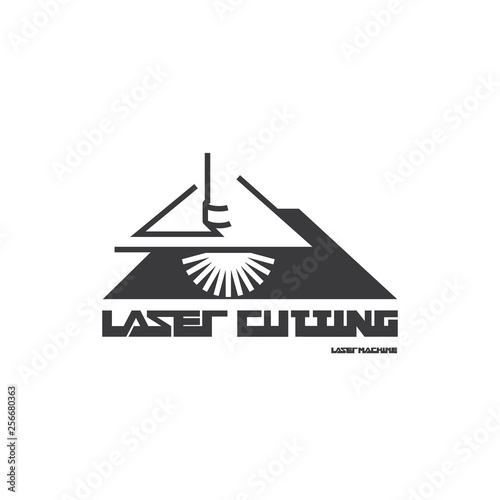   The illustration consists of a laser cutting nozzle in the form of a symbol or logo. Laser cutting engraving.