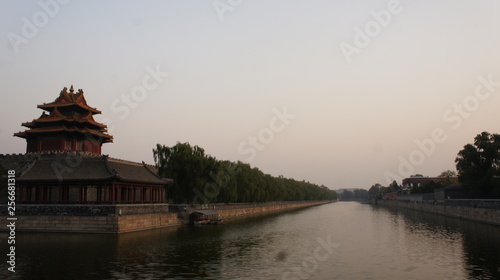 Chinese building along river