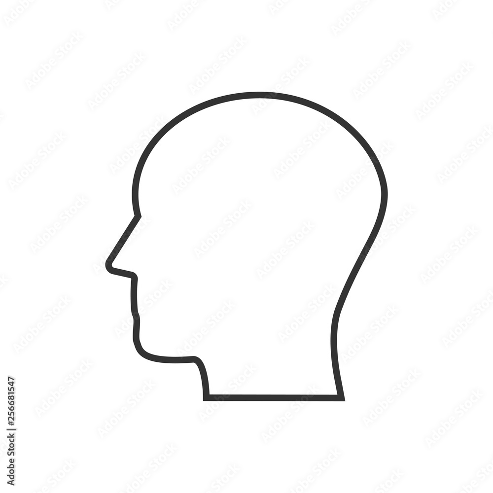 Head, people, profile icon. Vector illustration, flat design. Head, people, profile icon. Vector illustration, flat design.