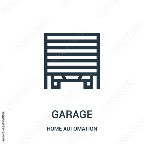garage icon vector from home automation collection. Thin line garage outline icon vector illustration. Linear symbol.
