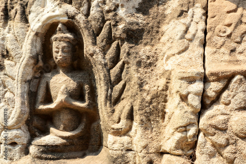 Angkor Wat Wall and Sculpture Texture © slyellow